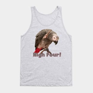 African Grey Parrot Waving High Four Tank Top